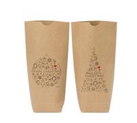 Mopec NE12 Pack 24 Bolsas Kraft Merry Christmas Dibujos. 12x23x5cm, Multicolor