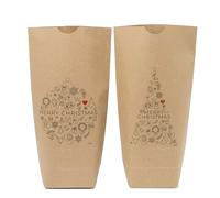 Mopec NE13 Pack 24 Bolsas Kraft Merry Christmas Dibujos. 18x32x7cm, Multicolor