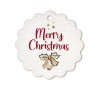 Mopec NX8 Pack de 28 Tarjetas Redondeadas Campana Merry Christmas 4cm.