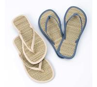 Mopec Pack de 2 pares de Flip flops de bambú en azul gris y rosa palo talla M