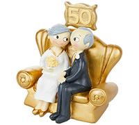 Mopec Pop & Fun - Figura para Tarta de Bodas de Oro, 50 Aniversario, 16 x 16,5 cm, Color Dorado Oscuro