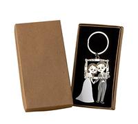Mopec Pop & Fun Photocall - Pack de llaveros Novios en Caja Regalo, Color Plateado