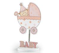 Mopec Portafoto Baby en Carrito con Muelle en Color Rosa, Pack de 12, Madera, 5.50x7.50x12.50 cm, Unidades