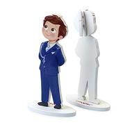 Mopec Portafoto de Comunión de Almirante con Traje Madera, Pack de 6 Unidades, Azul Marino, 2.70x6.40x12.00 cm