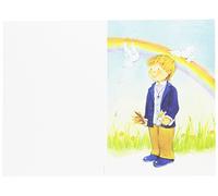 Mopec Portafoto de Primera Comunión con un niño con un Arco Iris, Pack de 25 Unidades, Cartulina, Multicolor, 0.02x11.50x17.00 cm