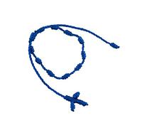 Mopec Pulsera Rosario con Cruz de Macramé, Textil, Azul, 3x17.5x8 cm, 10 Unidades
