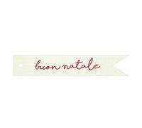 Mopec-Tarjeta Banderola Buon Natale, Blanco, 11x2cm Paquete de 20 Unidades, color (2007 S.A. NX481.14.5)