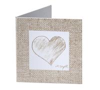 Mopec Tarjeta librito de Boda con un corazón en Color Beige, Pack de 100 Unidades, Cartulina, 0.02x8.00x4.00 cm
