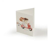 Mopec Tarjeta librito de Novias en Moto de Color Rojo, Pack de 100 Unidades, Cartulina, Multicolor, 0.02x6.50x4.00 cm
