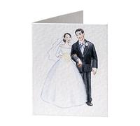 Mopec Tarjeta librito de Pareja clásica con ilusión, Pack de 100 Unidades, Cartulina, Blanco, 0.02x4.00x6.50 cm