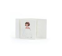 Mopec Tarjeta librito de Primera Comunión de niña con Vestido de Princesa, Pack de 100 Unidades, Cartulina, Multicolor, 0.02x4.00x6.50 cm