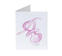 Mopec Tarjeta librito de un Chupete de Color Rosa Surtido en 3 Estampados Diferentes, Pack de 100 Unidades, Cartulina, 0.02x6.50x4.00 cm