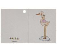 Mopec Tarjeta librito de una cigüeña llevando a Pita, Pack de 100 Unidades, Cartulina, Multicolor, 0.02x6.50x4.00 cm