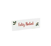 Mopec Tarjetas precortadas navideñas Feliz Natal con Dibujo de muérdago Pack de 5 Hojas, Blanca, Talla única