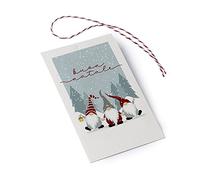 Mopec-Tarjetones Buon Natale Gnomos Rojos, Blanco, 6x10cm, Paquete de 25, color (2007 S.A. NX91.5)