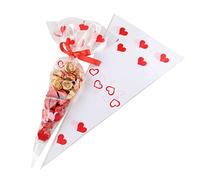 Mopec Transparente 42x20cm 100uds E814 Cucuruchos Corazones, 42 x 20 cm, 100 Unidades, PP, Multicolor, Talla única