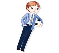 Mopec W0651 Figura 2D adhesiva niño Comunión con pelota, 5.5 cm, Pack de 10