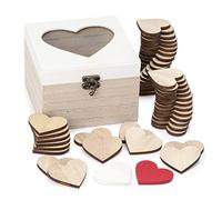 Mopec W13 Caja Madera Ventana corazón con 48 Corazones para Firmar