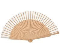 Mopec W193.01 Abanico madera natural y tela blanca, 23 cm, Pack de 6