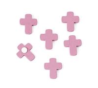 Mopec W61.02 Pack de 12 Cruces Rosa de Madera con Adhesivo 1,9x2,2x0,4cm, Normal