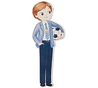 Mopec W6510 Figura 2D Adhesiva niño Comunión con Pelota, 11 cm, Pack de 6, Madera, Multicolor, 4 x 11 x 0,3 centímetros, 6