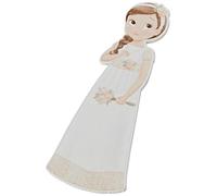 Mopec W9690 Figura 2D adhesiva niña Comunión romántica, 11 cm, Pack de 6