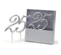 Mopec Y025 - Decoración para Pastel 25º Aniversario, Pack de 1 Unidad