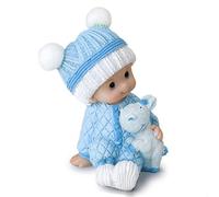 Mopec Y285.3 Figura pastel bebé para bautizos, Azul, 10 cm