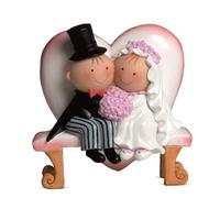 Mopec Y460 - Figura de Pastel Pareja de Novios Pit & Pita en un Banco, 15,5 cm