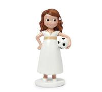 Mopec Y73 Figura para Pastel Comunión niña con Pelota fútbol 13cm.