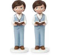 Mopec Y96 Figura para Pastel Comunión niño Chaleco y Biblia 13cm. (Paquete de 2)