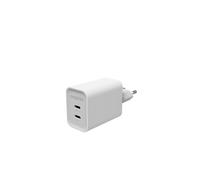 Cargador y cable de alimentación para PC Mophie GaN de doble puerto USB-C 70W Blanco