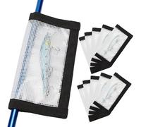 MOPHOEXII Fundas para señuelos de pesca para caña, protectores de gancho de tela, fácil de ver señuelos, mantiene a los niños, mascotas y pescadores a salvo de anzuelos afilados, paquete de 10