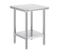 Mophorn Mesa de Preparación de Comida de Acero Inoxidable 60x60x80cm Tabla de Cocina Profesional Capacidad de Carga 750kg Tabla de Trabajo de Cocina de Catering Ajustable para Restaurante Escuela
