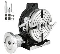 Mophorn Mesa de Trabajo Rotativa Horizontal y Vertical, 200mm Mesa Giratoria para Fresadoras con 4 Ranuras, 105 y 40 mm Fresadora de Mesa de Trabajo Rotativa para Perforar, Fresar o Cortar en Taller