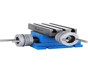 Mophorn Mesa Mecánica Coordenada 185 x 100mm Máquina de Fresadora Soporte Perforación Banco 2 Ejes 4 Vías Mesa de Trabajo Horizontal y Vertical Altura de Trabajo 102mm para Perforación y Fresados