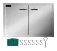 Mophorn Puerta de Acero Inoxidable para Cocina al Aire Libre 83,8x55,9cm, Isla para Asador y Cocina para Exteriores, con Tamaño de Corte de 78,2x50,3cm, Puerta de Acero Inoxidable para Barbacoa