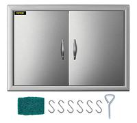 Mophorn Puerta de La Cocina Al Aire Libre Puerta de BBQ 19X28 Pulgadas Con Estante de Acero Inoxidable Perfecto para Cocinas Al Aire Libre y Condiciones Climáticas Llueva o Truene