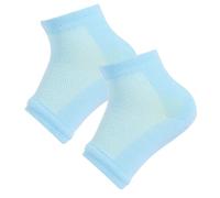 mophrati 1 Juego de calcetines de Gel para el talón, protectores para la piel seca los pies, calcetería belleza, experiencia Spa, Kit tobillo ajustable para el verano, Malla Noche Azul