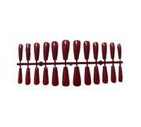 mophrati 1 Juego de prensa de punta francesa en las uñas, diseño ataúd en forma T, punta brillante Artificial, colores sólidos, calcomanías arte estilo bailarina DIY , vino rojo