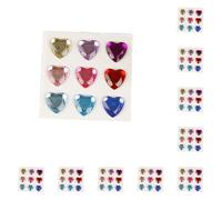 mophrati 10 hojas de pegatinas de diamantes de imitación calcomanías acrílicas tridimensional amor corazón manualidades etiqueta guitarra maquillaje Scrapbooking, color mezclado
