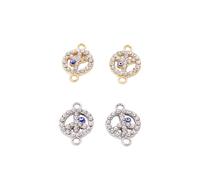 mophrati 10 piezas ojo colgante encanto brillante Rhinestone agujero conector joyería suministros para llavero collar colgante, KC