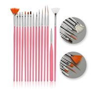 mophrati 15 piezas Lady Nail Manicure Brush Plastic Professional Drawing Tip Gel Brushes Cosmetics Nails Beauty Art Kits