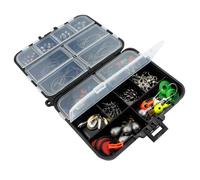 mophrati 188 Uds. Kit de Accesorios de Pesca, Pesas giratorias, broches de Plomo, Equipo de Pesca de Acero Inoxidable con Caja de Aparejos