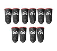 mophrati 5 pares de fundas antideslizantes para las yemas de los dedos para juegos, guantes portátiles de fibra de plata ultrafinos transpirables, Rojo