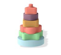 mophrati 6 piezas bloques de construcción para bebés apiladores de silicona multicolor masticable educativo apilamiento juguetes aprendizaje bebés, Tipo 3