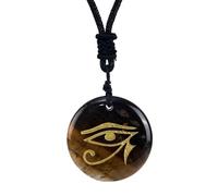 mophrati Accesorio gótico Collar de ojo de Horus Colgante grabado elegante para regalos de cumpleaños y aniversario Ropa de moda Zapatos Accesorio de joyería Punk gótico, Amarillo, Diámetro: 30 mm