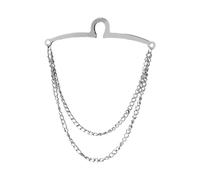 mophrati Accesorios para corbatas Corbata de metal Broches de joyería Cadena corbata Alfiler Clip Borla solapa Elegante Boda Negocios Banquete Camisa formal Aniversario, Plata, centímetros