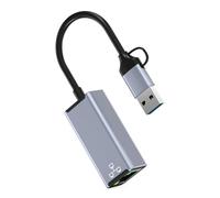 mophrati Adaptador LAN Ethernet, pequeño Accesorio de Escritorio, Tarjeta de Red con Cable 100/1000Mb con Extensor Cable USB Cabezales, 1000M