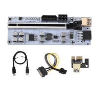 mophrati Adaptador PCI-E 1x a 16x, Placa de expansión, USB 3,0, Velocidad rápida, 8 condensadores, Puerto de alimentación 6 Pines, Extensor convertidor PCI-, Negro